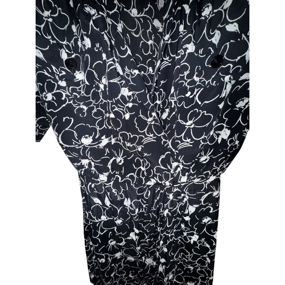 Vintage Jackie Bernard For Eklektic Black & White Floral Dress Size 4‎ Eighties - Picture 6 of 11